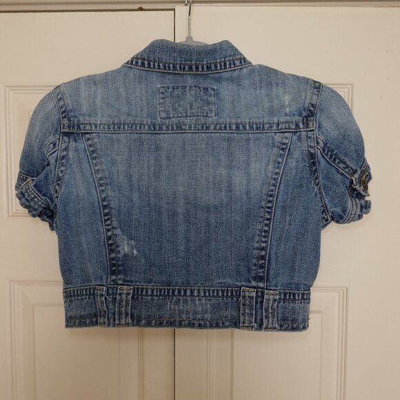 Vintage Cropped Short Sleeve Jean Jacket - Picture 3 of 3